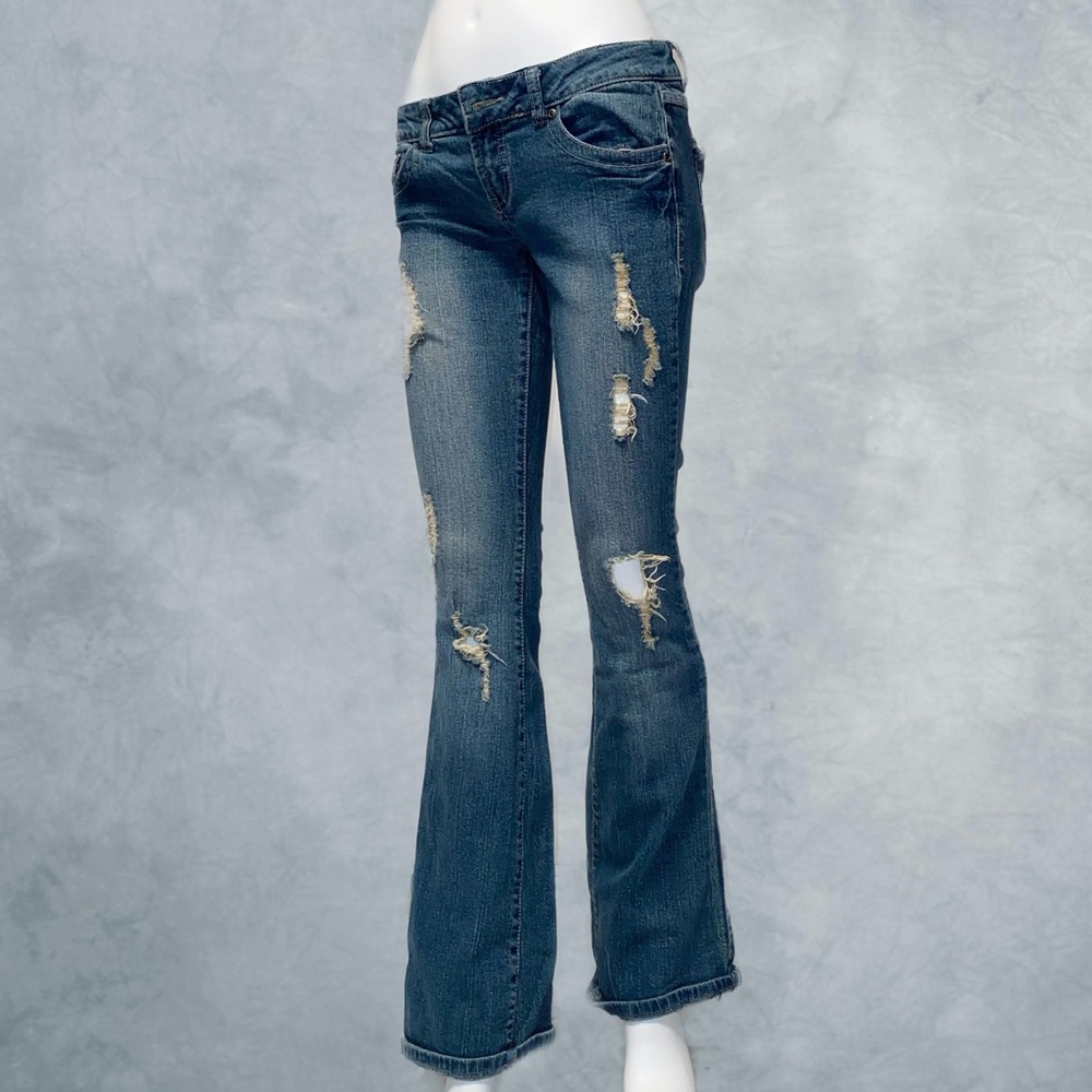 Y2K Distressed Flared Jeans